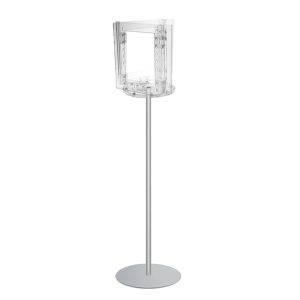 Floor stand swivel brochure holder with 3 vertical A4 pockets - Image 3