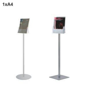 Floor-standing brochure holder 1 A4 pocket