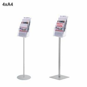 Stand-up brochure holder with 4 A4 pockets