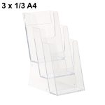 Portadepliant da banco 3 tasche 1 3 a4 in plexy trasparente