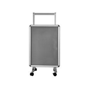 Chevalet publicitaire double face 50x70 pro trolley avec roues freinantes vue de face