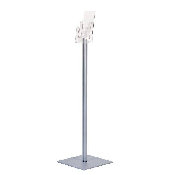 Freestanding brochure holder with 2 pockets 1 3 A4 - Quadra Series - side view