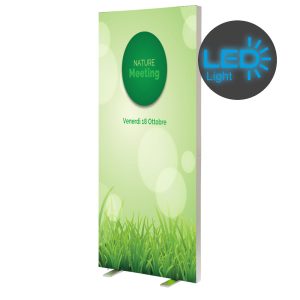 Totem luminoso a LED 100 x 200 completo di stampa bifacciale su tessuto